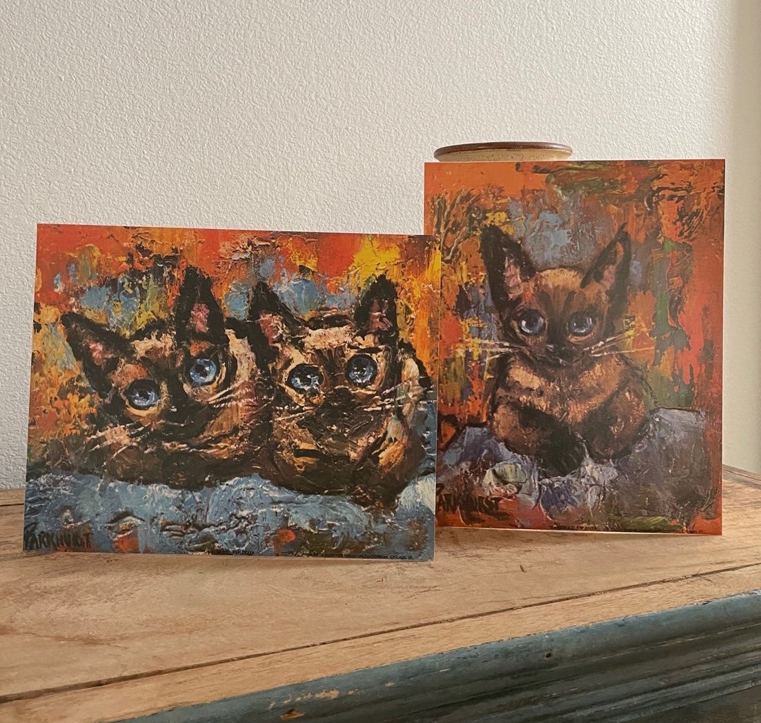 Set of Vintage MCM CAT PRINTs Violet Parkhurst 1970’s