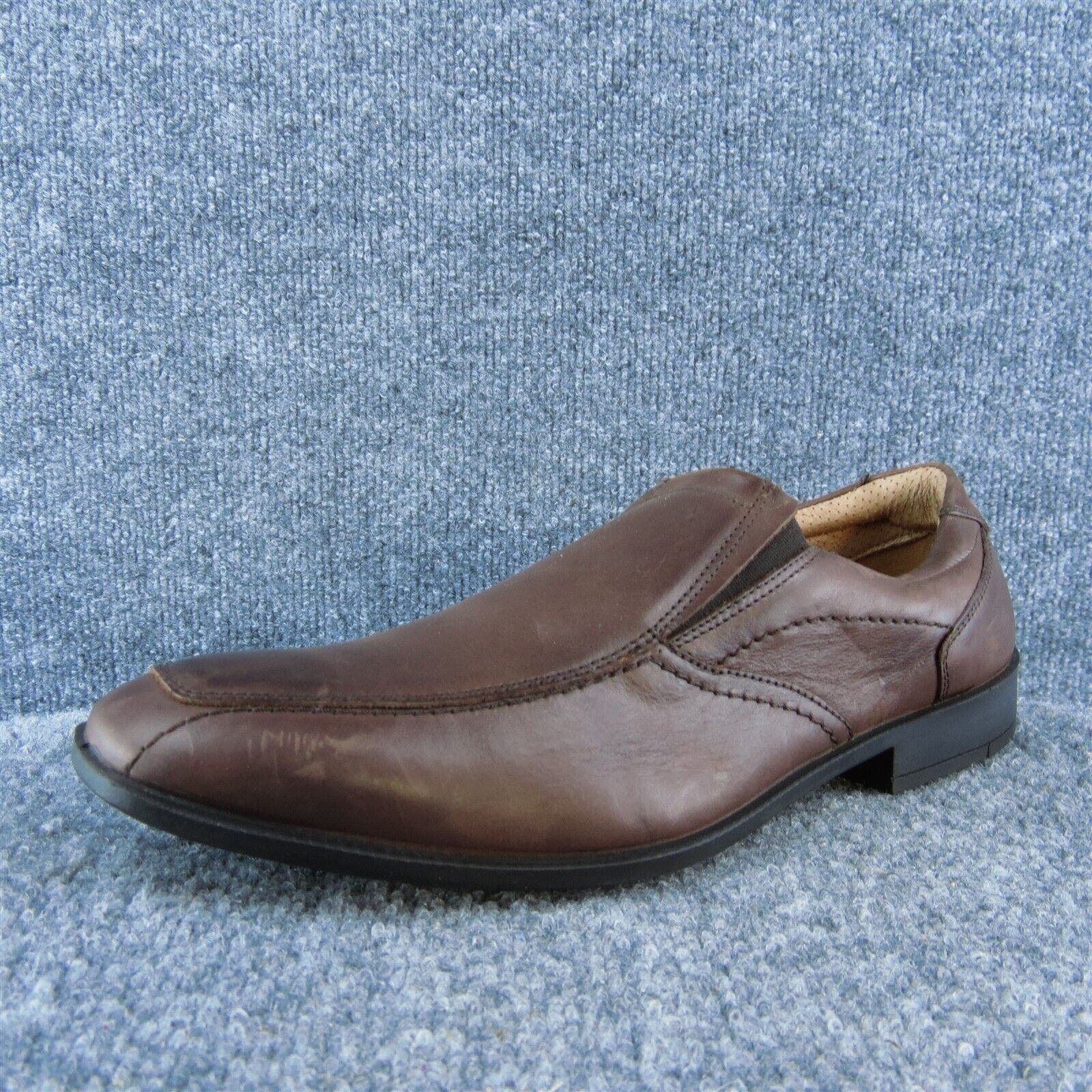 Imac Men Loafer Shoes Brown Leather Slip On Size 42 Medium