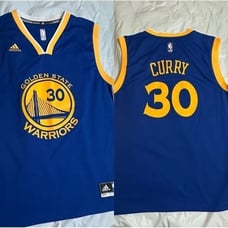 Steph Curry #30 Golden State Warriors Adidas NBA Basketball Jersey Size Large
