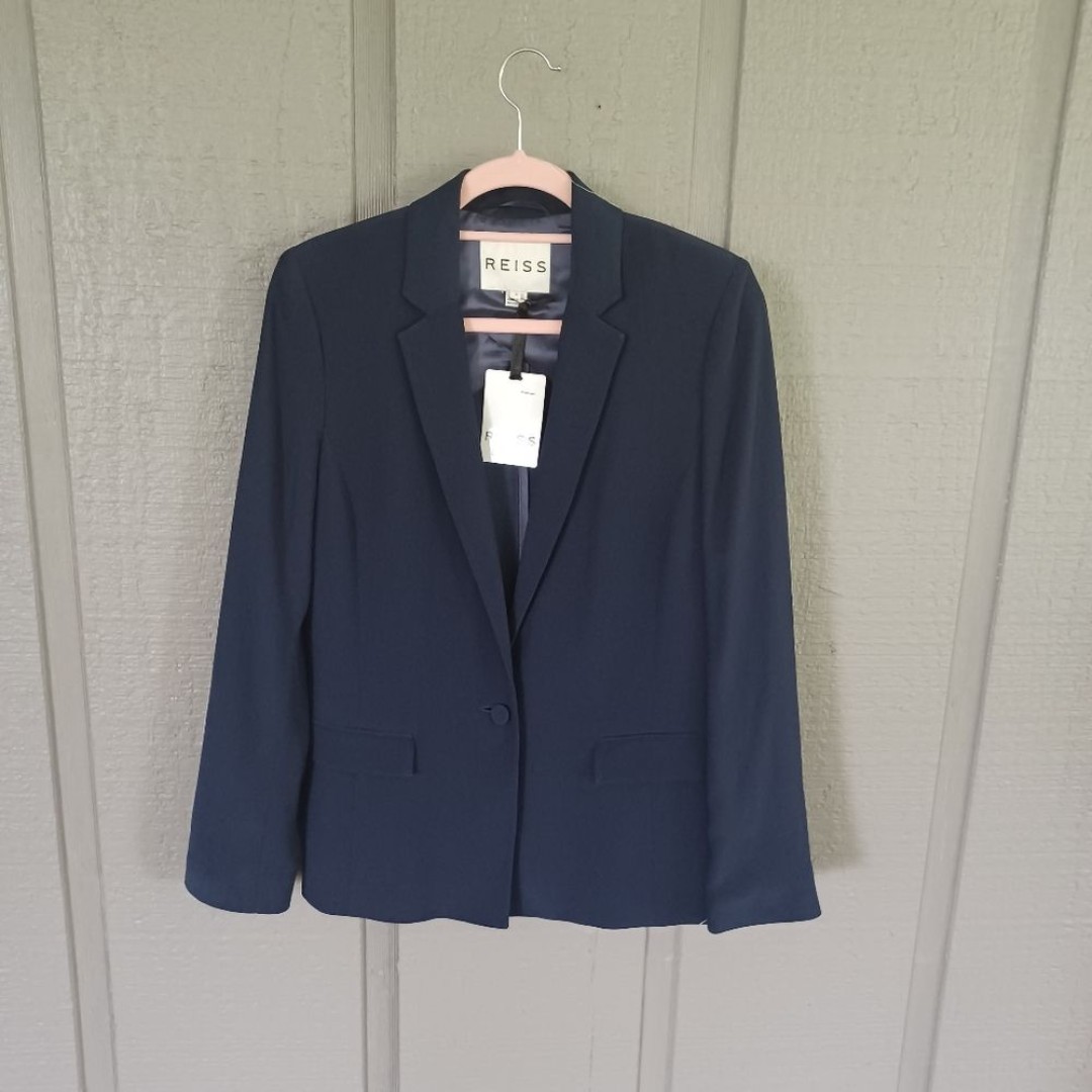 Reiss Parlo Rever Jacket Blazer Size S Women Single Button Color Midnight