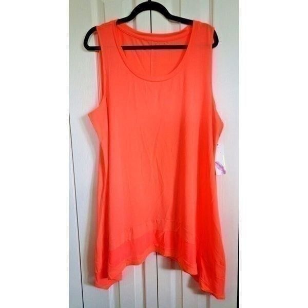 Jessica Simpson The Warmup Women's Sz 2X Sleeveless Workout Tank Orange NWT
