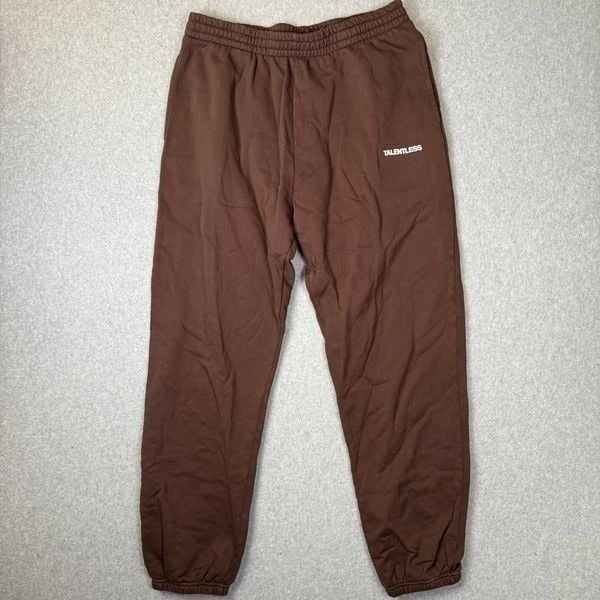 Talentless Mens Size XXL Elastic Waist Sweatpants Brown 100% Cotton Pockets