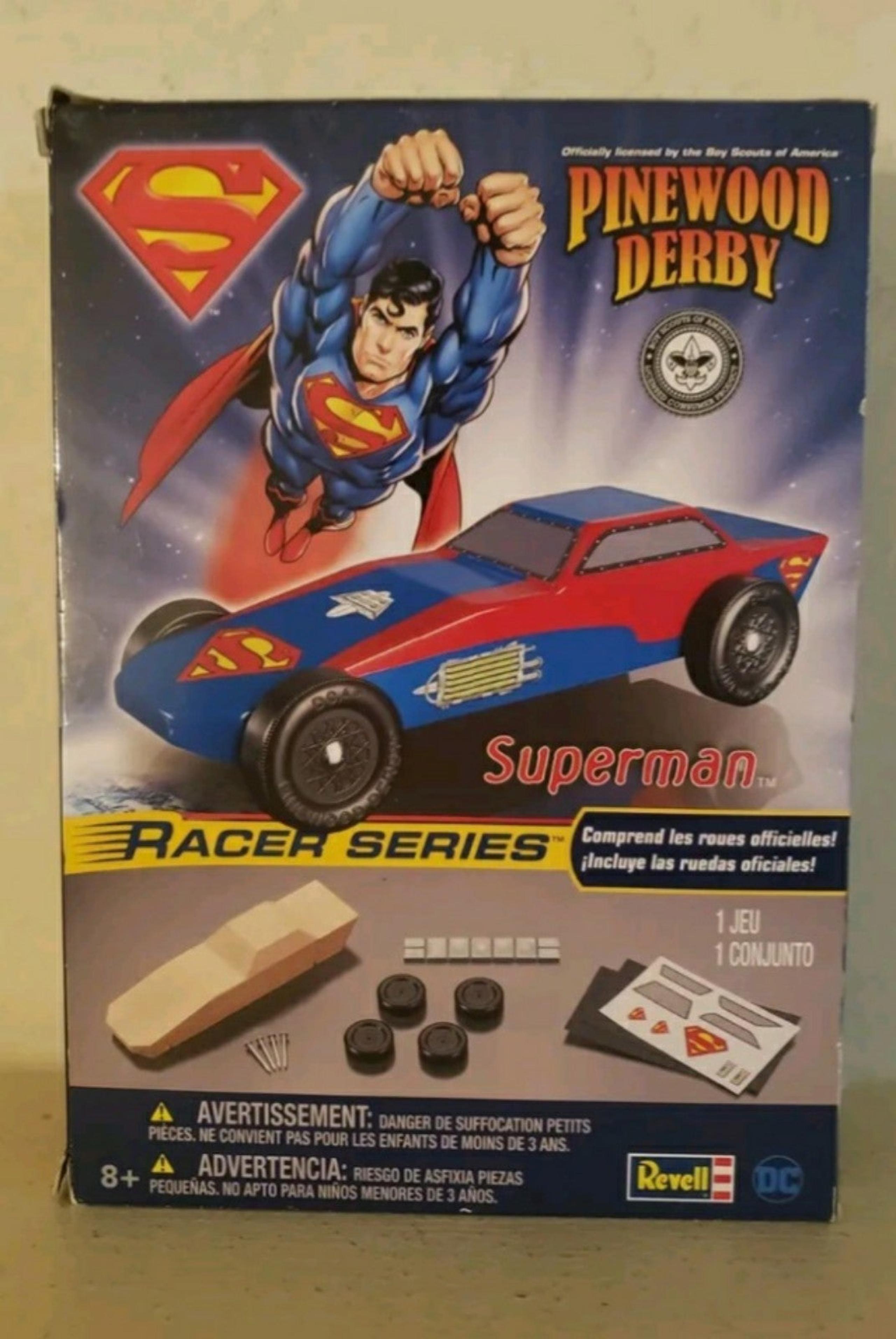 NIB Boy Scouts Pinewood Derby Superman