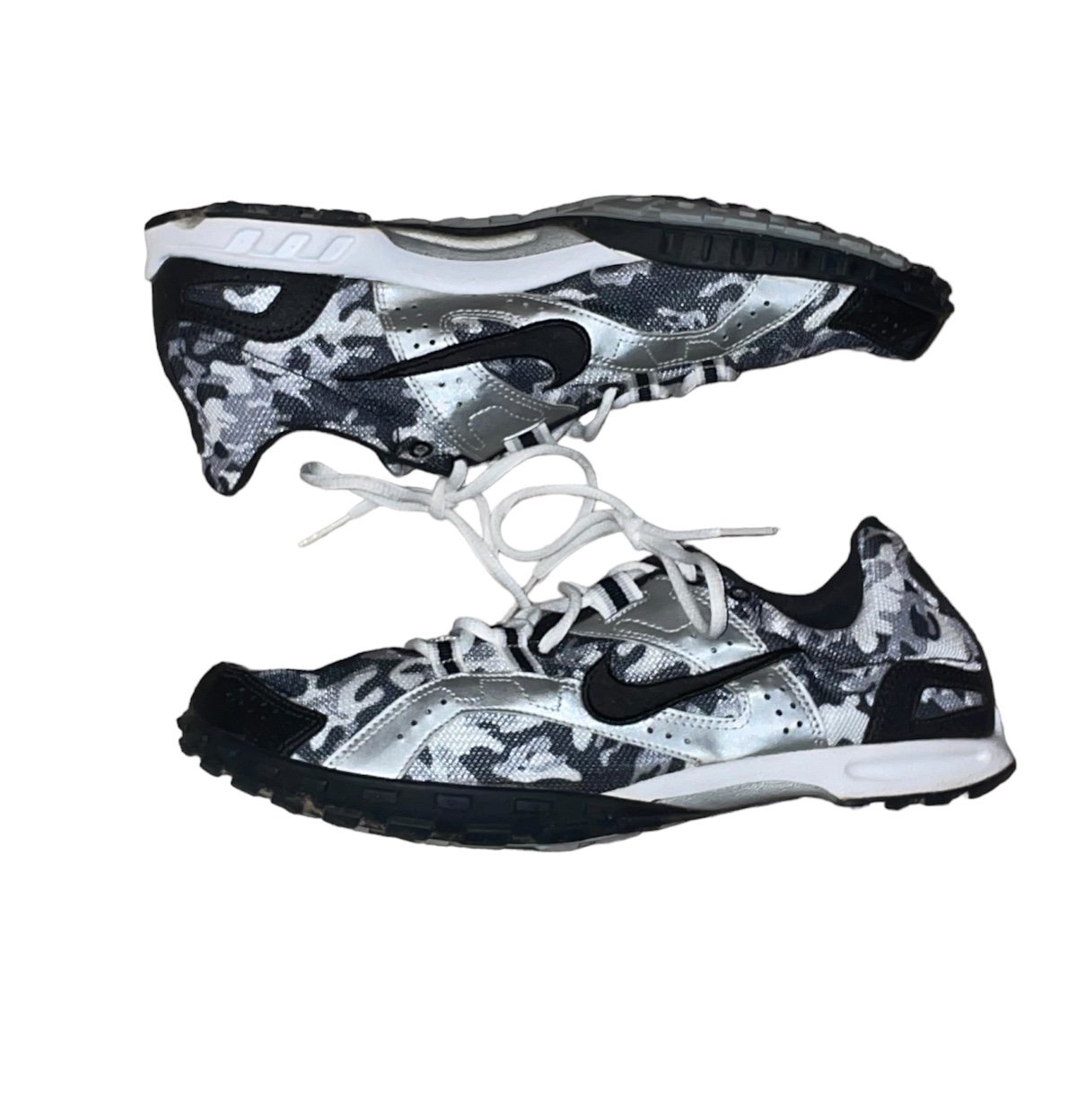 Nike Zoom Waffle Racer V Racing Shoe Black Silver Camo Bowerman Series Sz 8 Rare