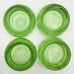 Vintage Lot of Four Hazel Atlas Green Uranium Glass Furniture Coasters Slides