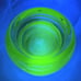 Vintage Lot of Four Hazel Atlas Green Uranium Glass Furniture Coasters Slides