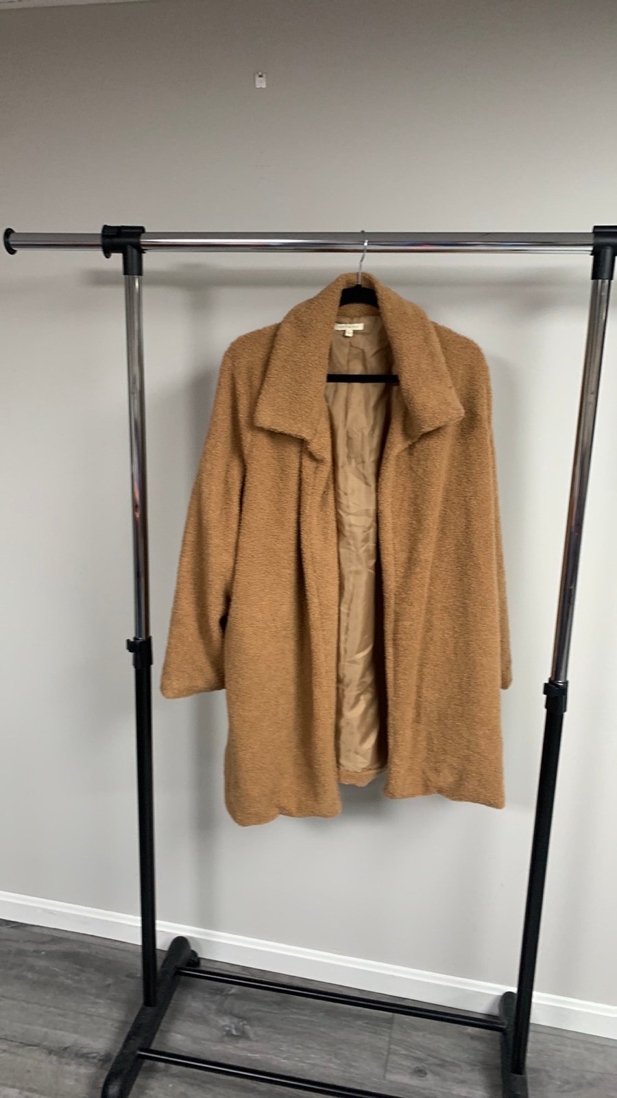 Kate & Sam Tan Teddy Bear Open Style Trench Coat Size XL