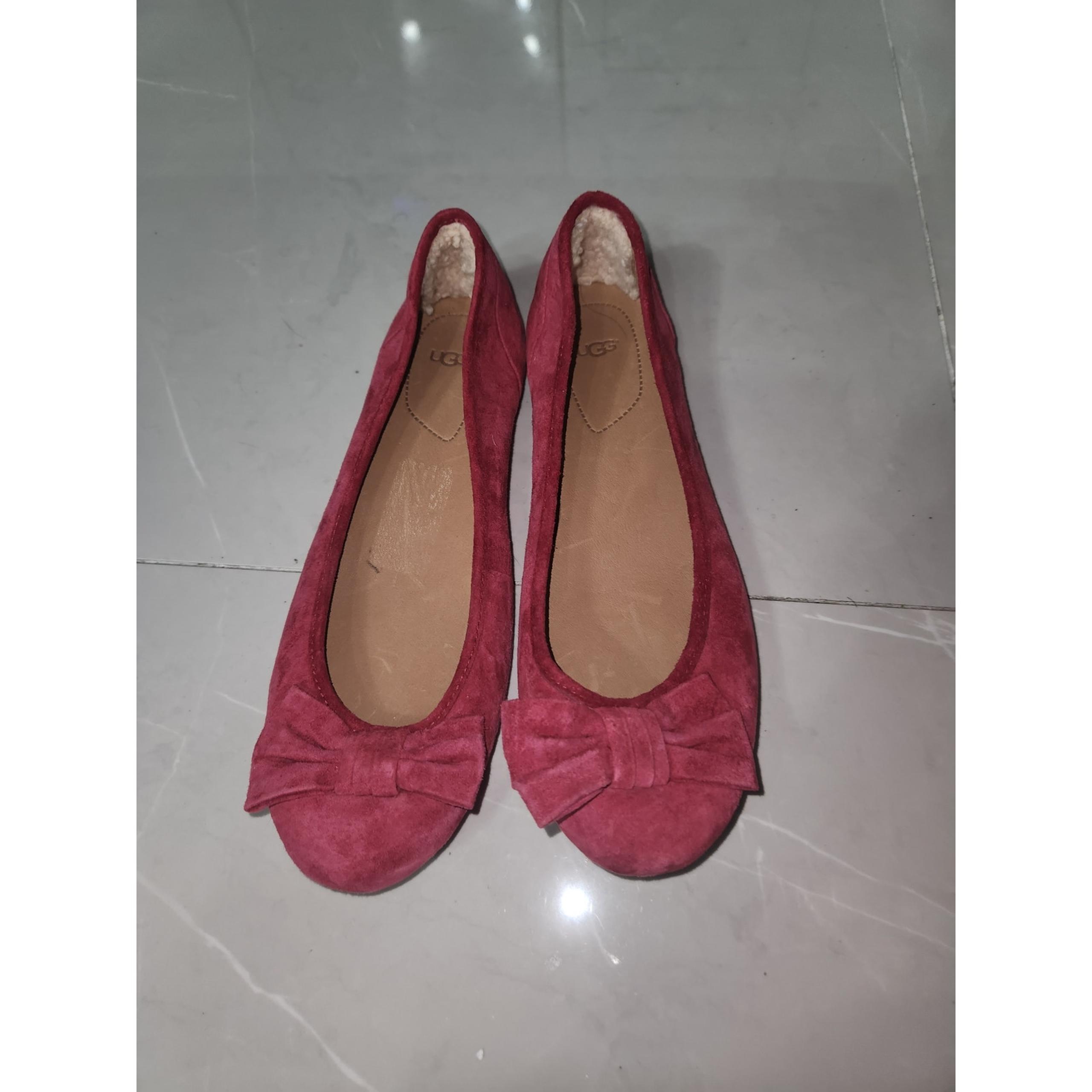 Ugg suede red flats ballerinas 9