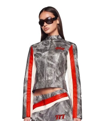 I AM GIA Devyn Moto (P)Leather Jacket NWT