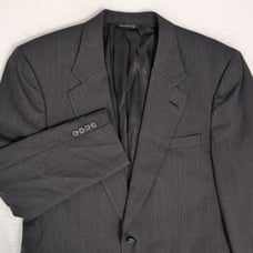 Vintage Burberrys Charcoal Gray Pure New Wool Sports Coat Blazer Men's 44L