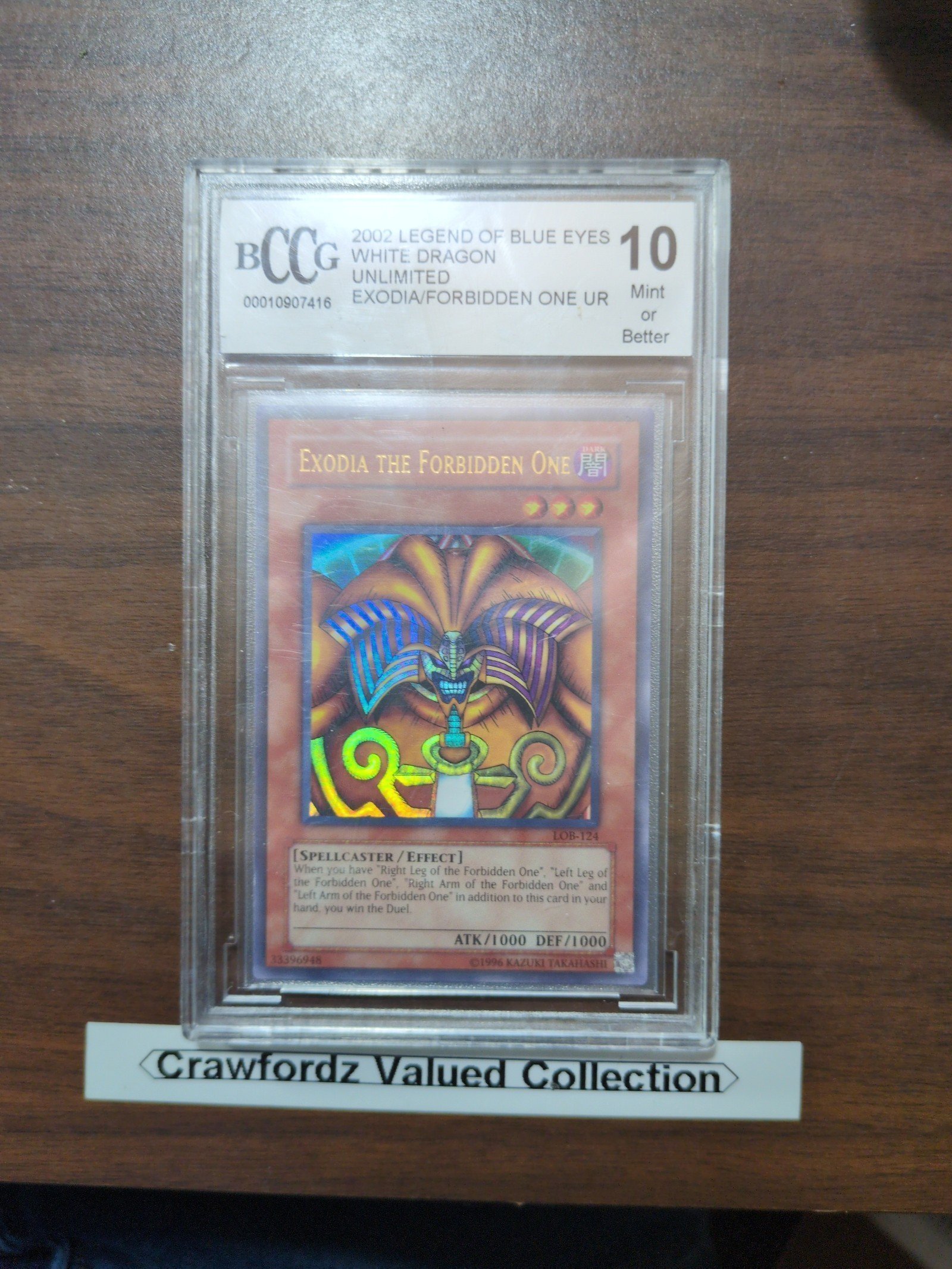 Yugioh BCCG Beckett Grade Mint 10 Exodia The Forbidden ONE LOB*