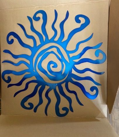 Wacky Sun Metal Wall Art Indoor/Outdoor Decor 12 Teal Rust Proof