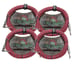 Guitar Cords (4 Pack) Right Angle to Straight-End Instrument Cable Tweed Cloth