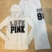 VS PINK rare floral roses velvet 86 zip hoodie boyfriend pants outfit set