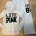 VS PINK rare floral roses velvet 86 zip hoodie boyfriend pants outfit set