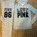 VS PINK rare floral roses velvet 86 zip hoodie boyfriend pants outfit set