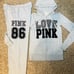 VS PINK rare floral roses velvet 86 zip hoodie boyfriend pants outfit set