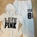 VS PINK rare floral roses velvet 86 zip hoodie boyfriend pants outfit set