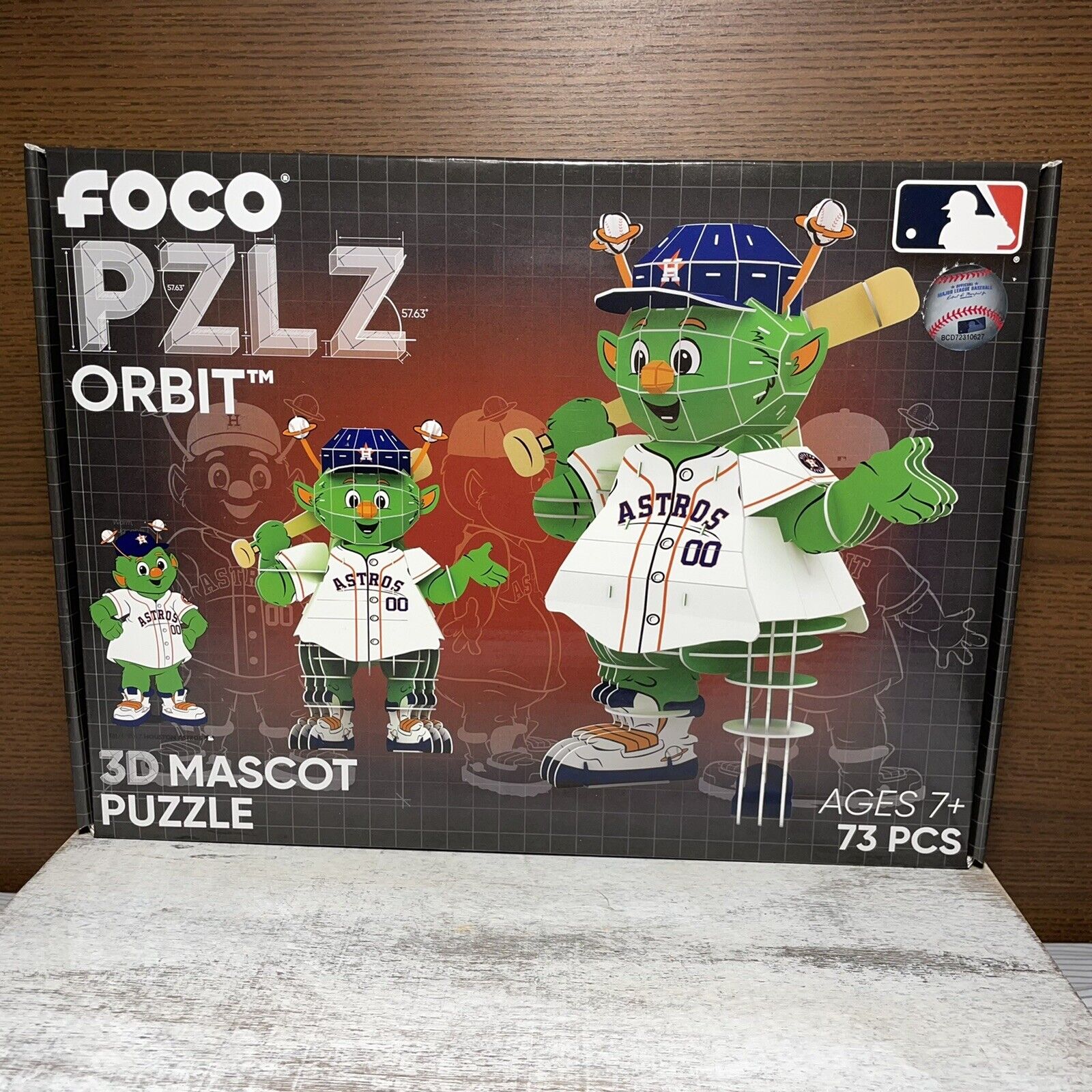 MLB Houston Astros Mascot 3D Puzzle Orbit PZLZ By Foco 73 Pieces Brand New