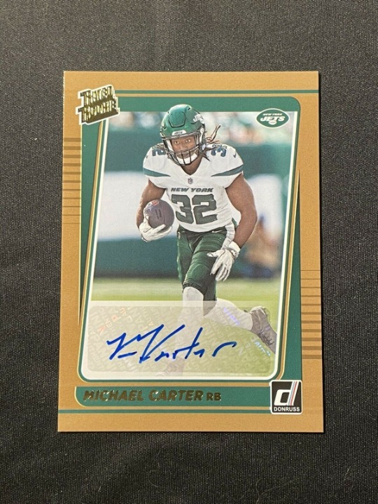 AUTO SP RC MICHAEL CARTER JR BRONZE RATED ROOKIE DONRUSS 2021 UNC NEW YORK JETS