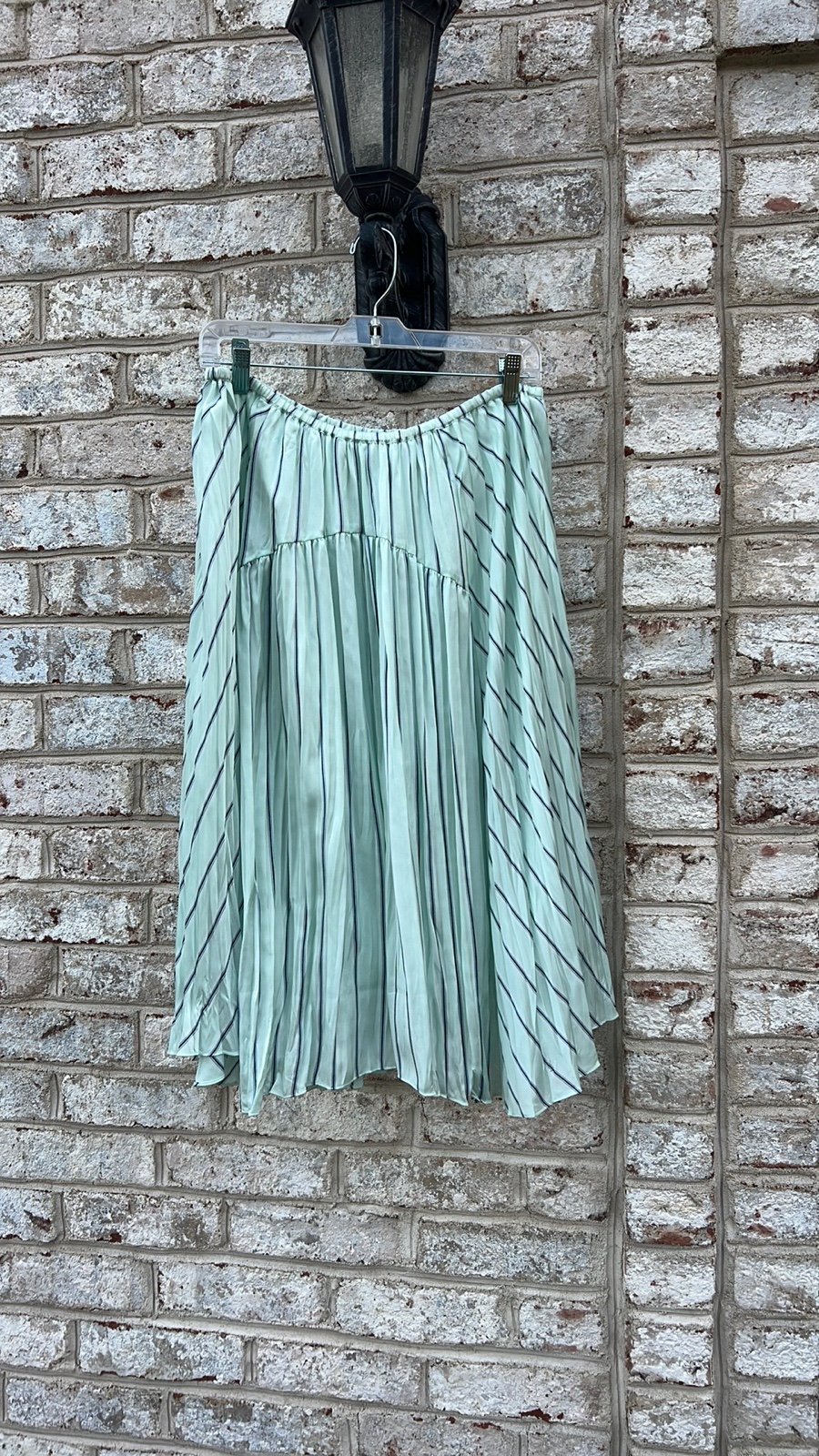 Vince Stripe Gauze Panel Skirt- Large