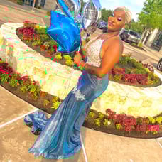 Blue crystal Prom Dress