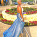Blue crystal Prom Dress