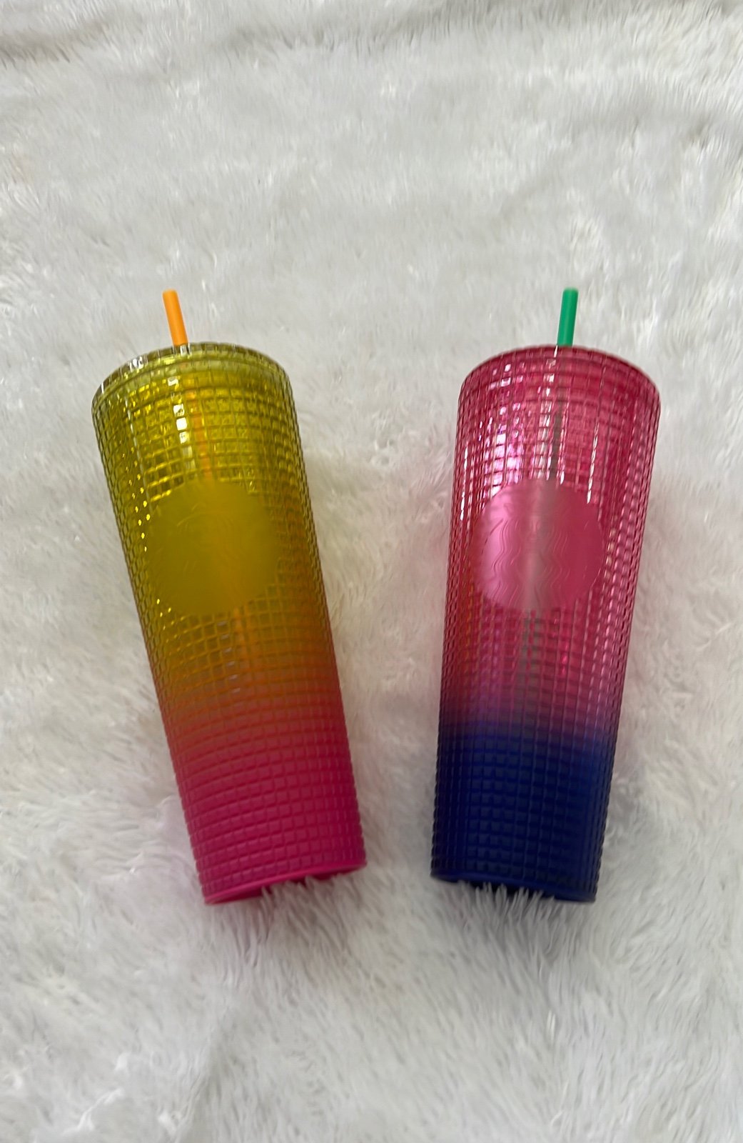 Starbucks tumblers set of 2 summer grid cups.