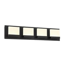 Home Decorators Alberson 24 in. 4-Light Matte Black LED Bath Vanity Light