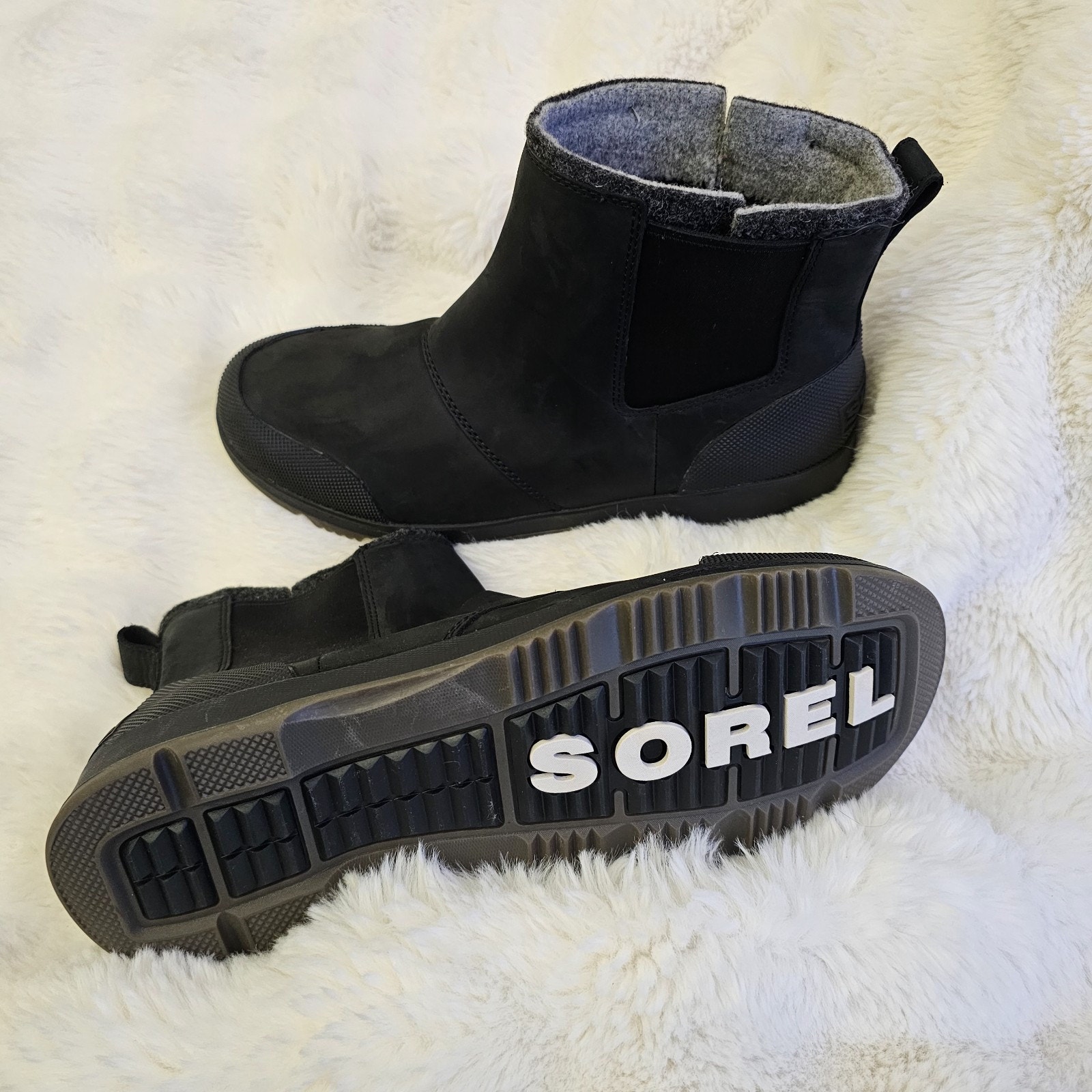 New Mens Sorel Ankeny II Chelsea Black Leather Waterproof Winter Boots Size 12