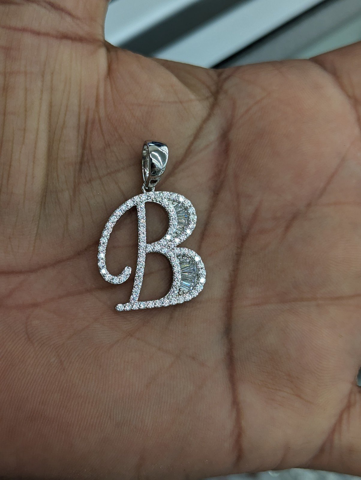 925 Sterling Silver Letter B Pendant