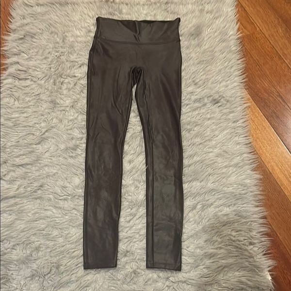 Spanx faux leather brown legging size xs
