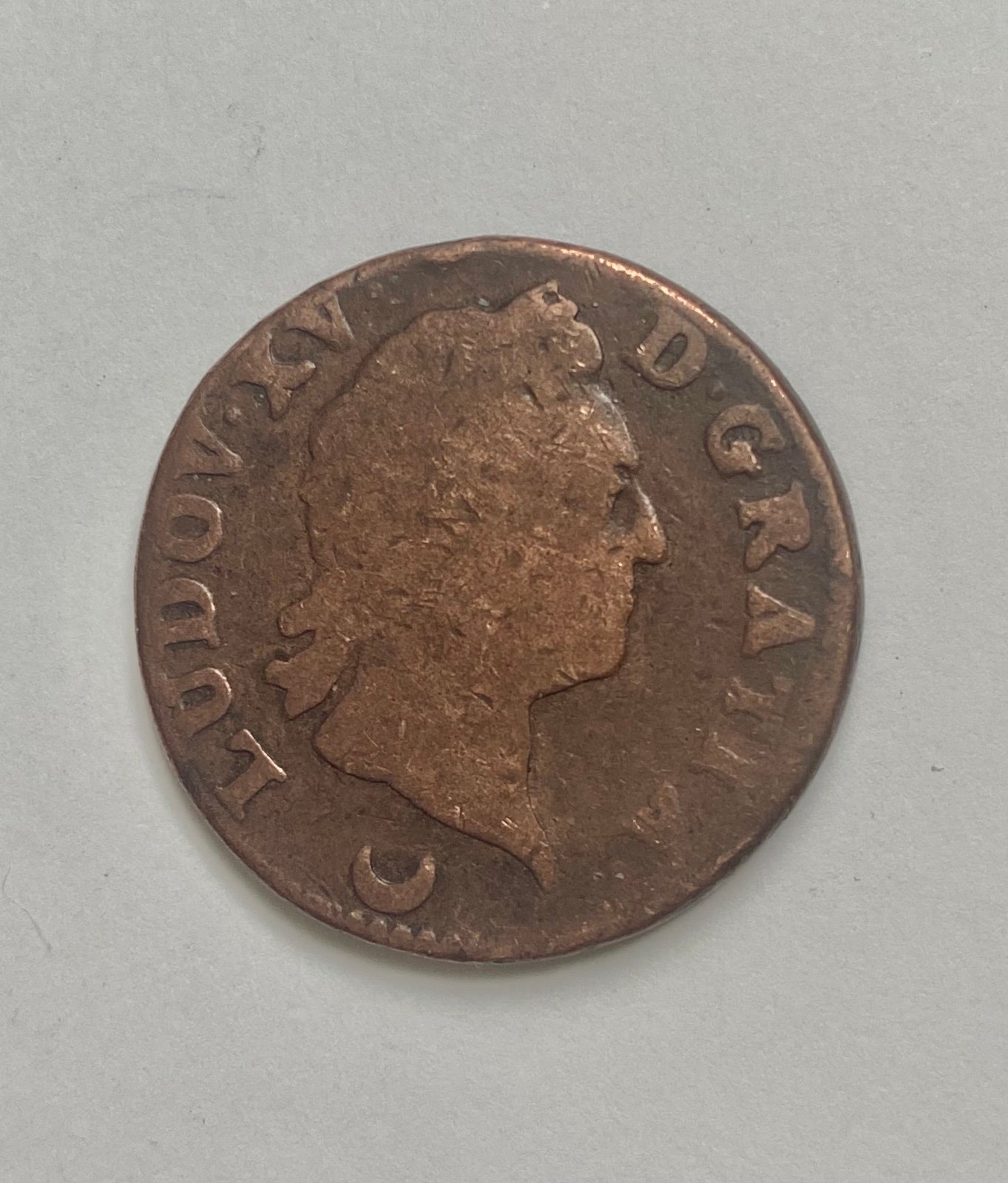 1774 Ludov XV France Copper Coin