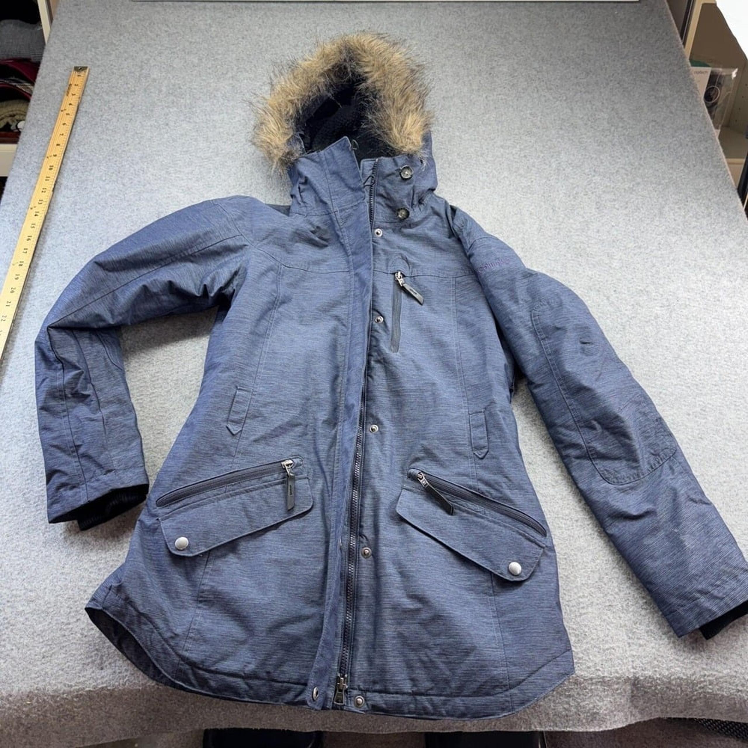 Columbia Carson Pass Jacket Women's M Blue Omni-Heat Hooded Waterproof Full Zip