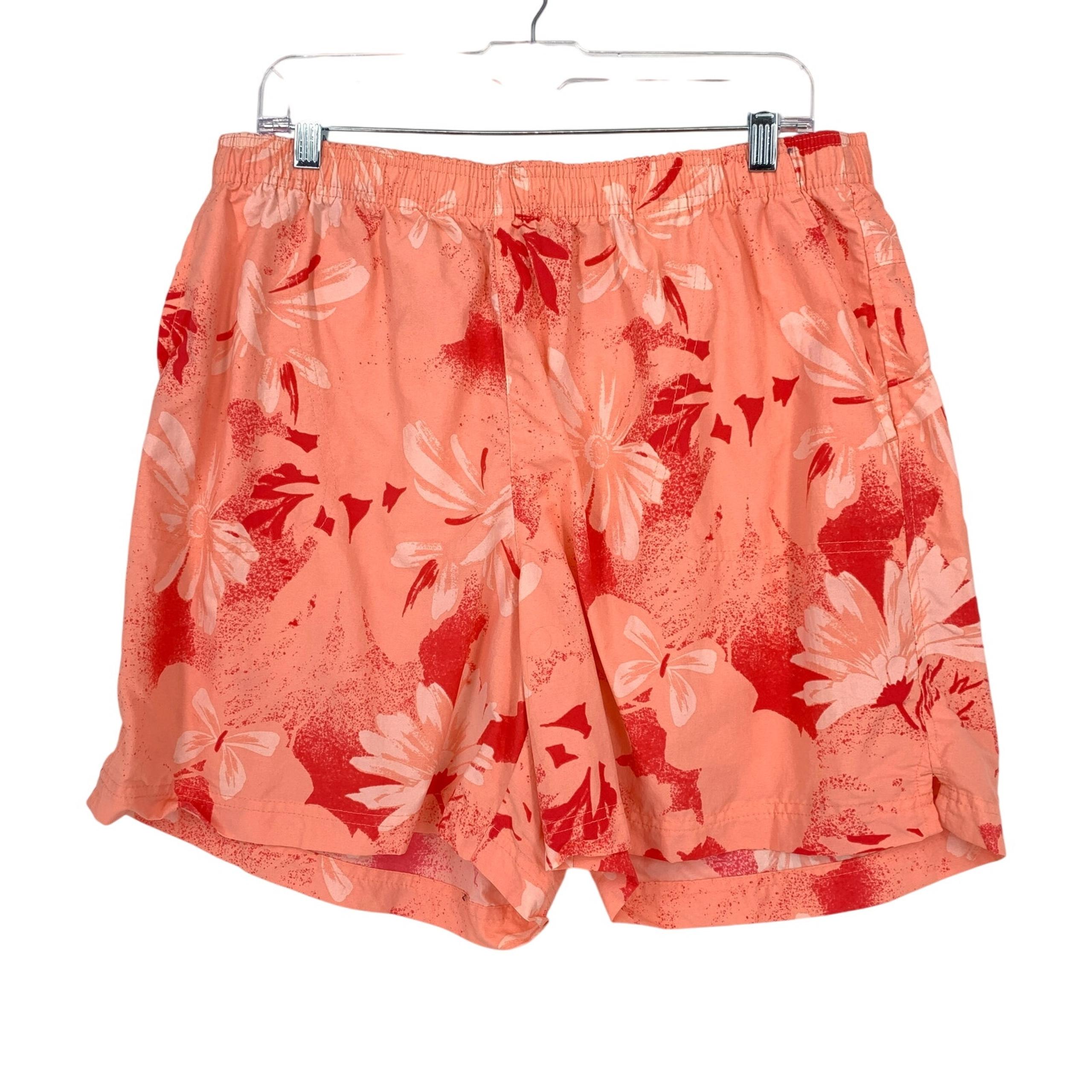Columbia Sandy River II Printed Shorts Womens Size 1X Coral Floral Print Pull On