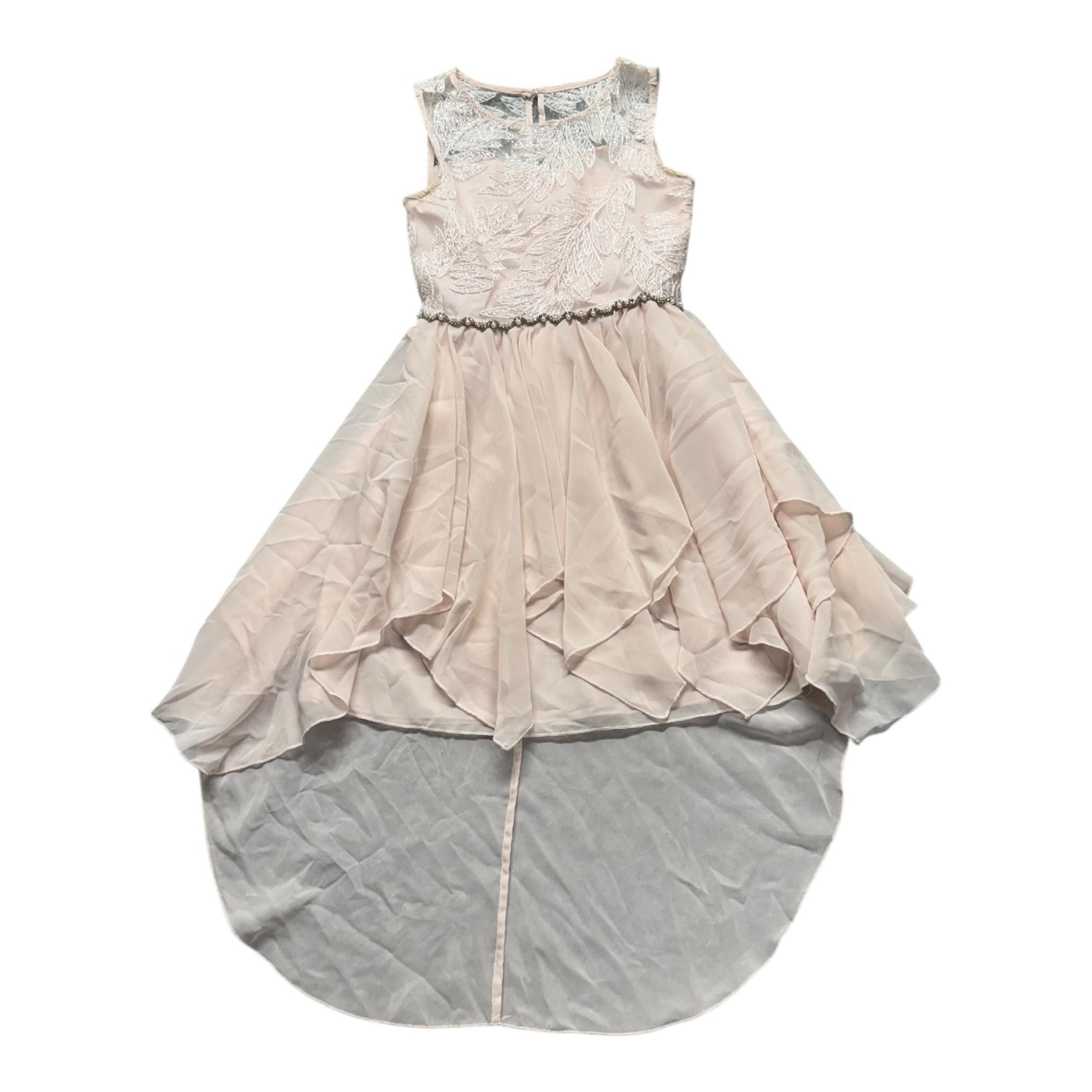 Rare Editions Lace Formal Dress Elegant Pale Rose Pink Girl’s Size 8