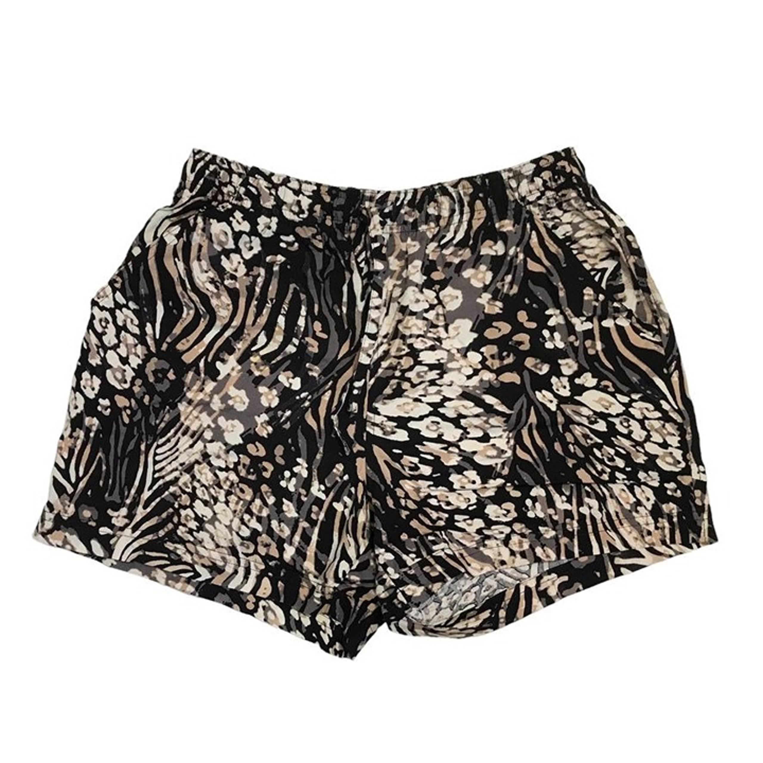 Erika Women's Lucy Elastic Waist Drawstring Shorts in Brown/Black - Size PS
