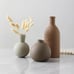Ceramic Vase Set of 3, Rustic Terra Cotta Vases for Pampas Grass & Home Decor