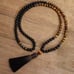 108 Prayer Beads Mala Tassel Necklace-Healing Tiger Eye Stone Beaded Necklace
