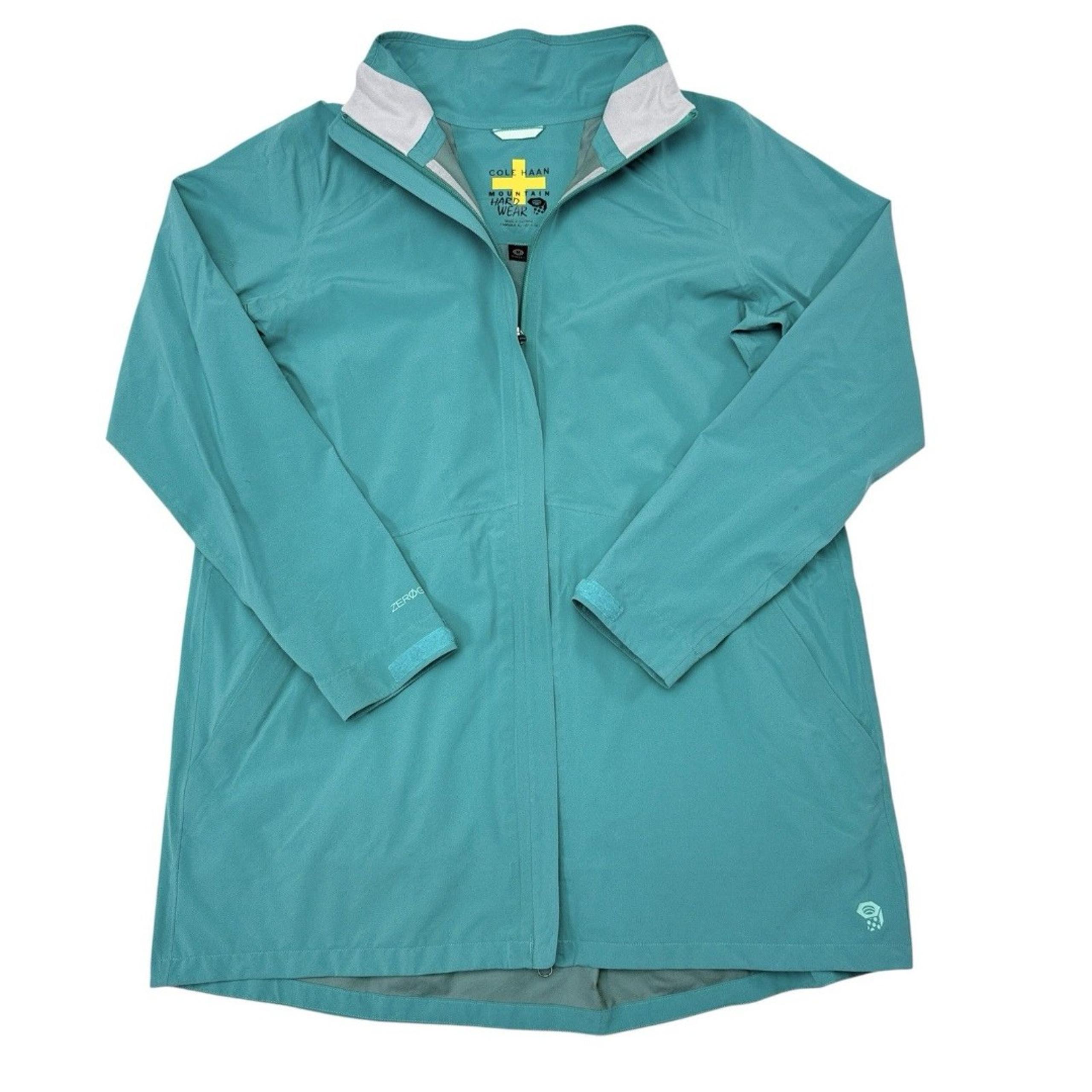 Mountain Hardwear x Cole Haan Jacket Women’s Size Medium Teal Rain Coat Long