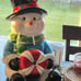 illuminated sitting snowman