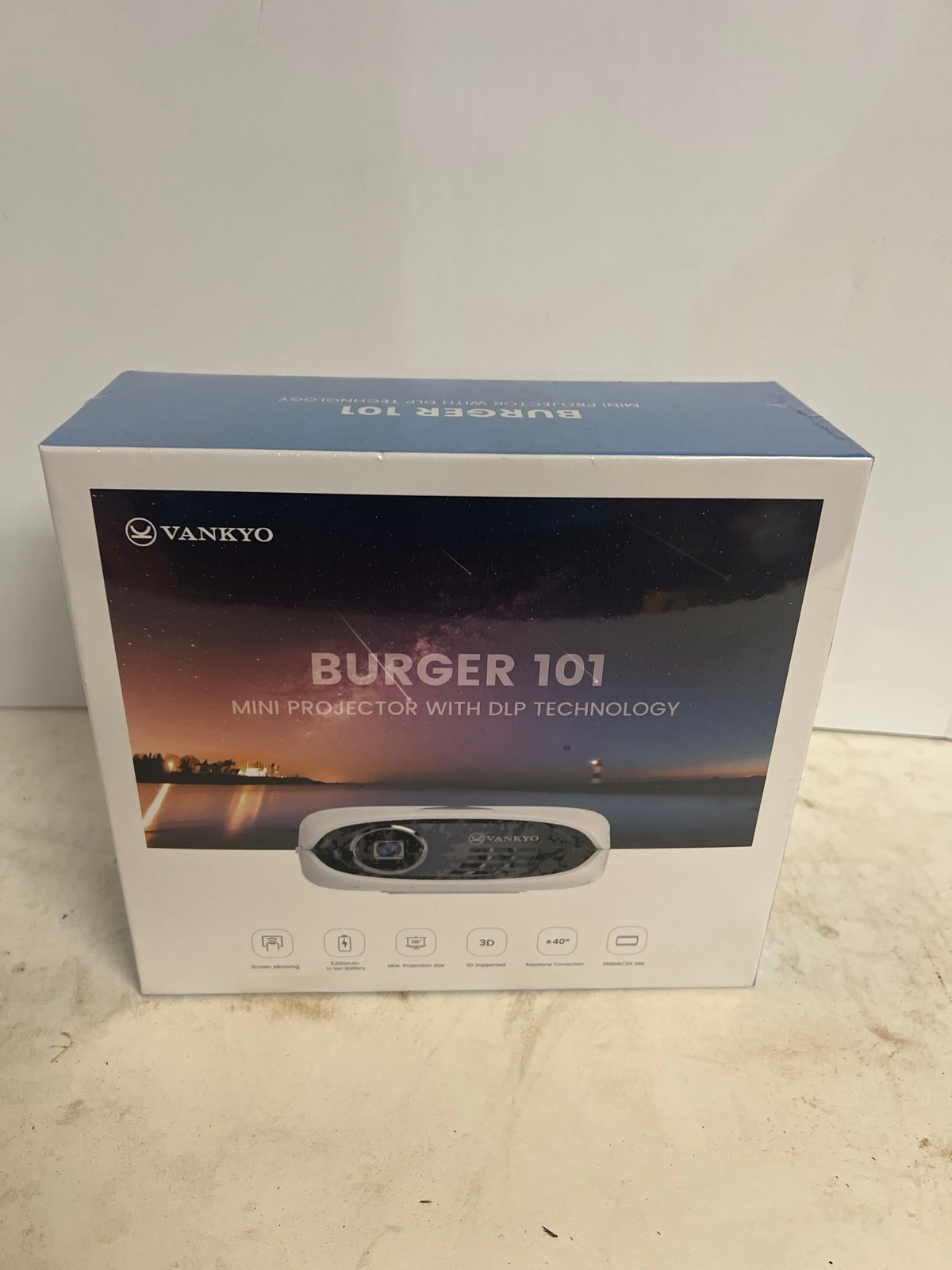 VANKYO Burger 101 Wireless Pico Projector, Rechargeable Mini DLP Projector