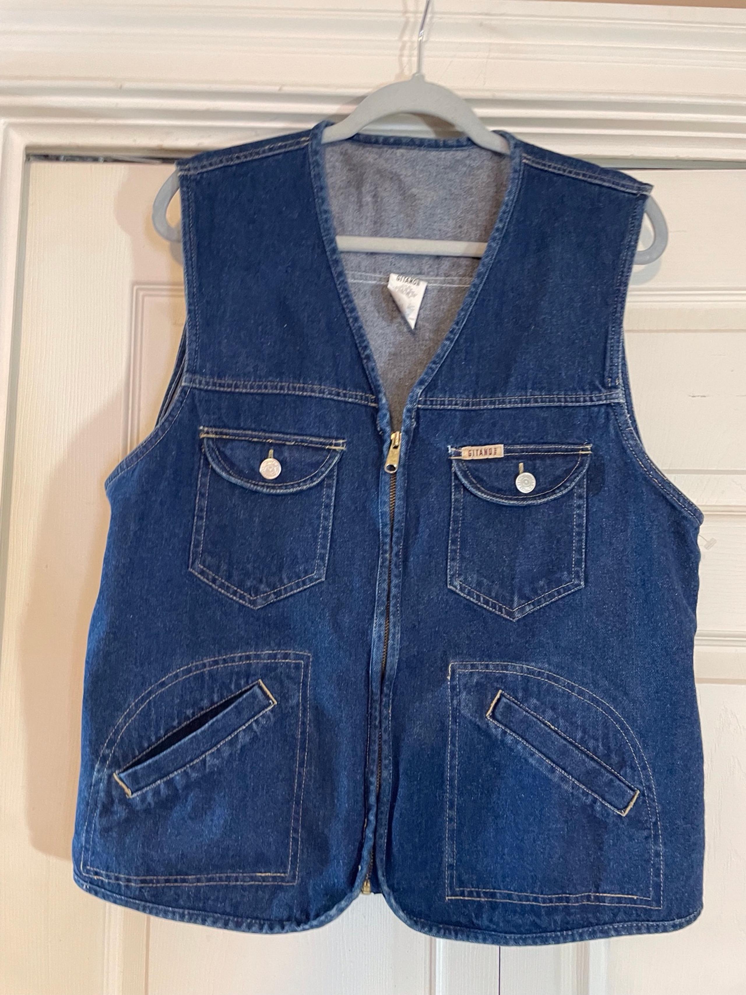 Vintage  Gitano Jeans Trucker Vest Women’s Extra Large Blue Denim Jean XL