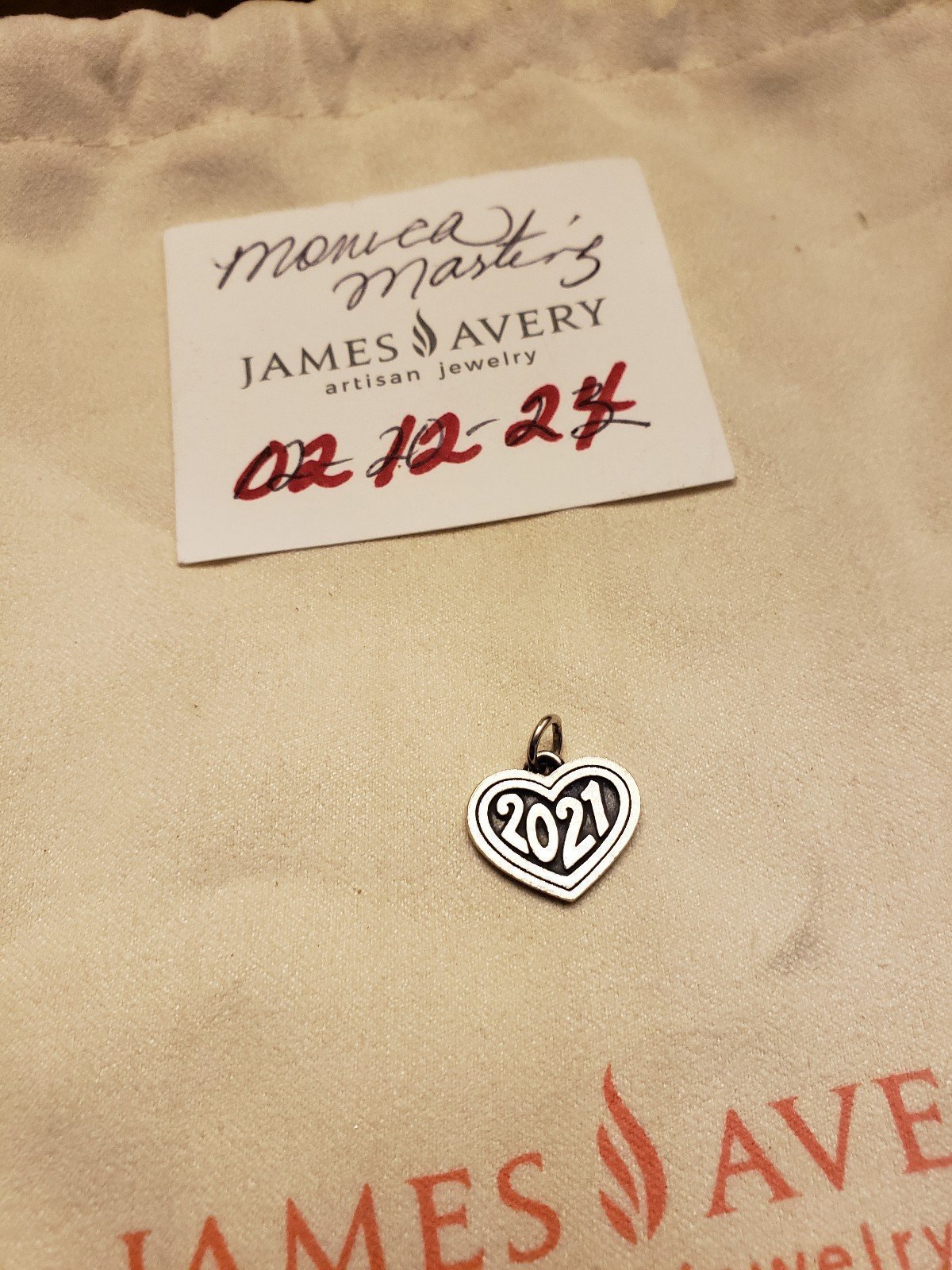 JAMES AVERY HEART YEAR CHARM