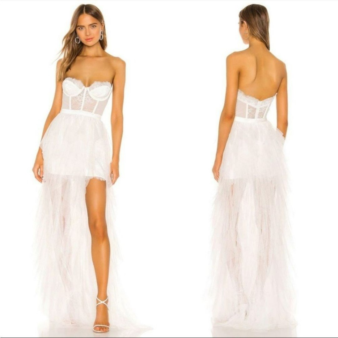 NEW NWT For Love & Lemons x Revolve Bustier Gown White SIZE S