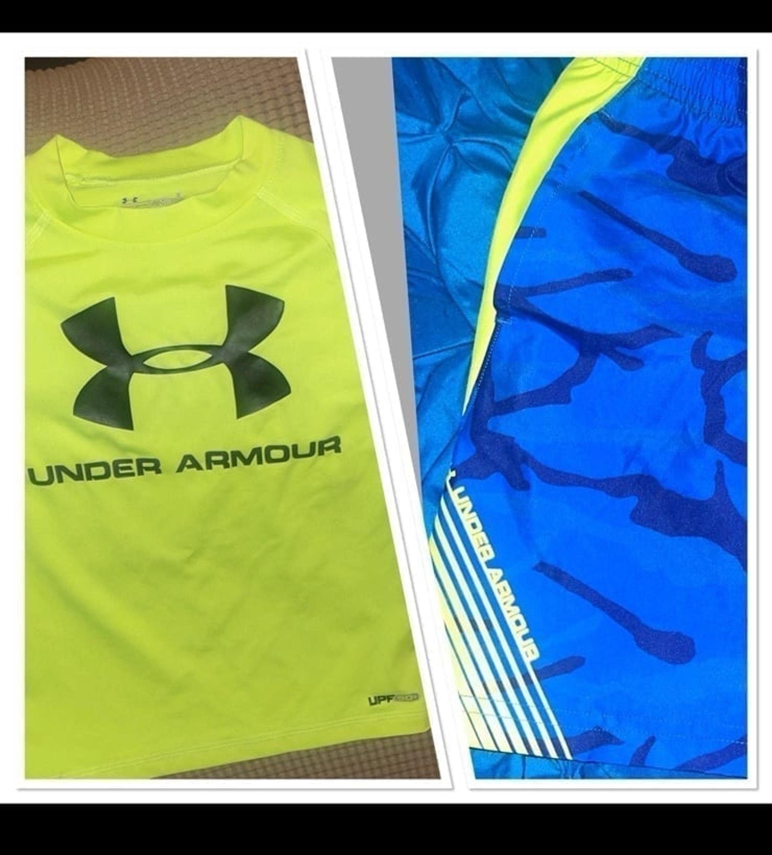 New Boys Under Armour Swim Set - Rash Gard/ - Trunks Size 5