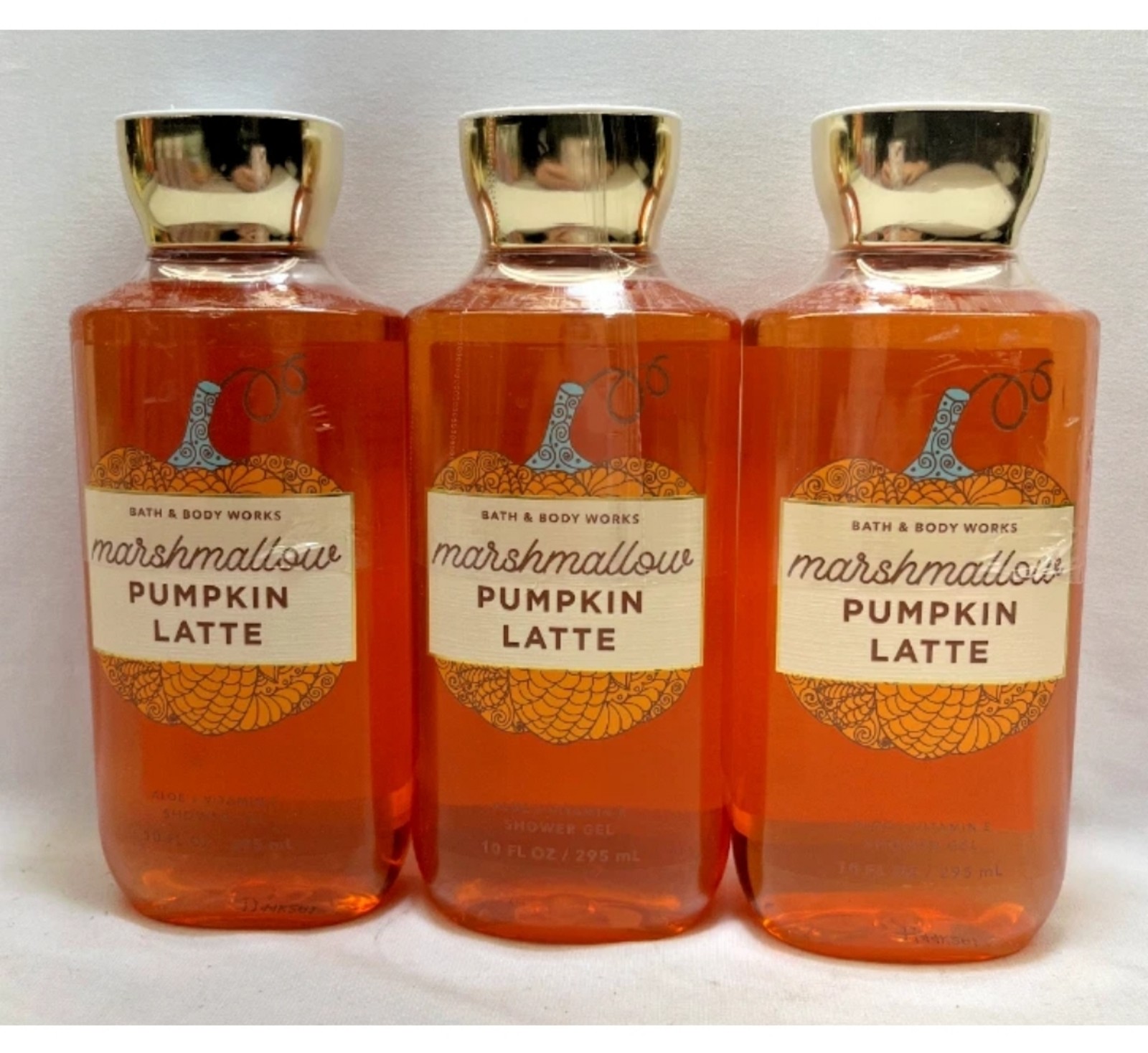 Bath and Bodybath and body works Marshmallow Pumpkin latte Shower Gel Set 3 pcs