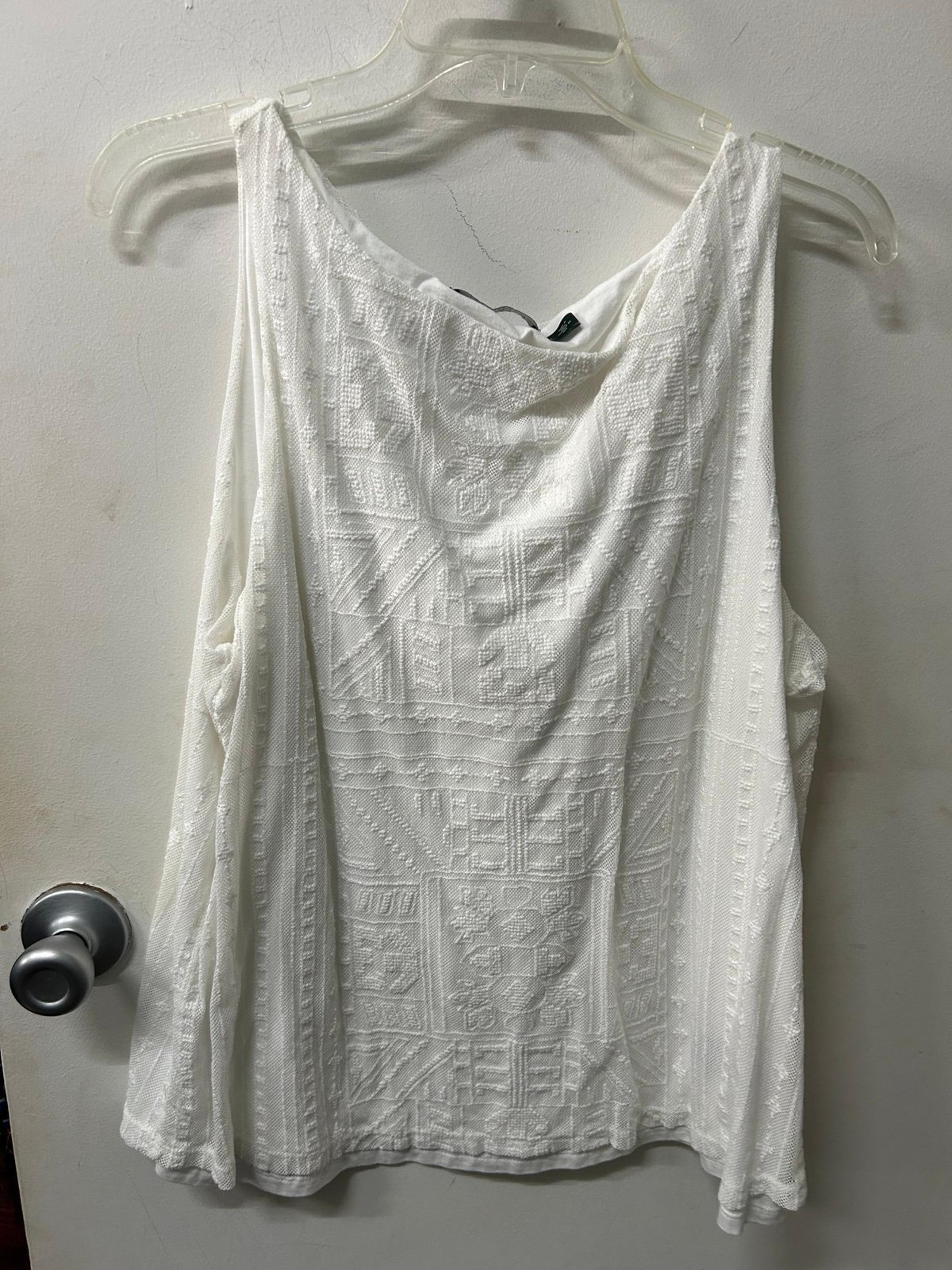 Women’s White Tank Top by Ralph Lauren L 12 14 (40” chest) Pattern in material