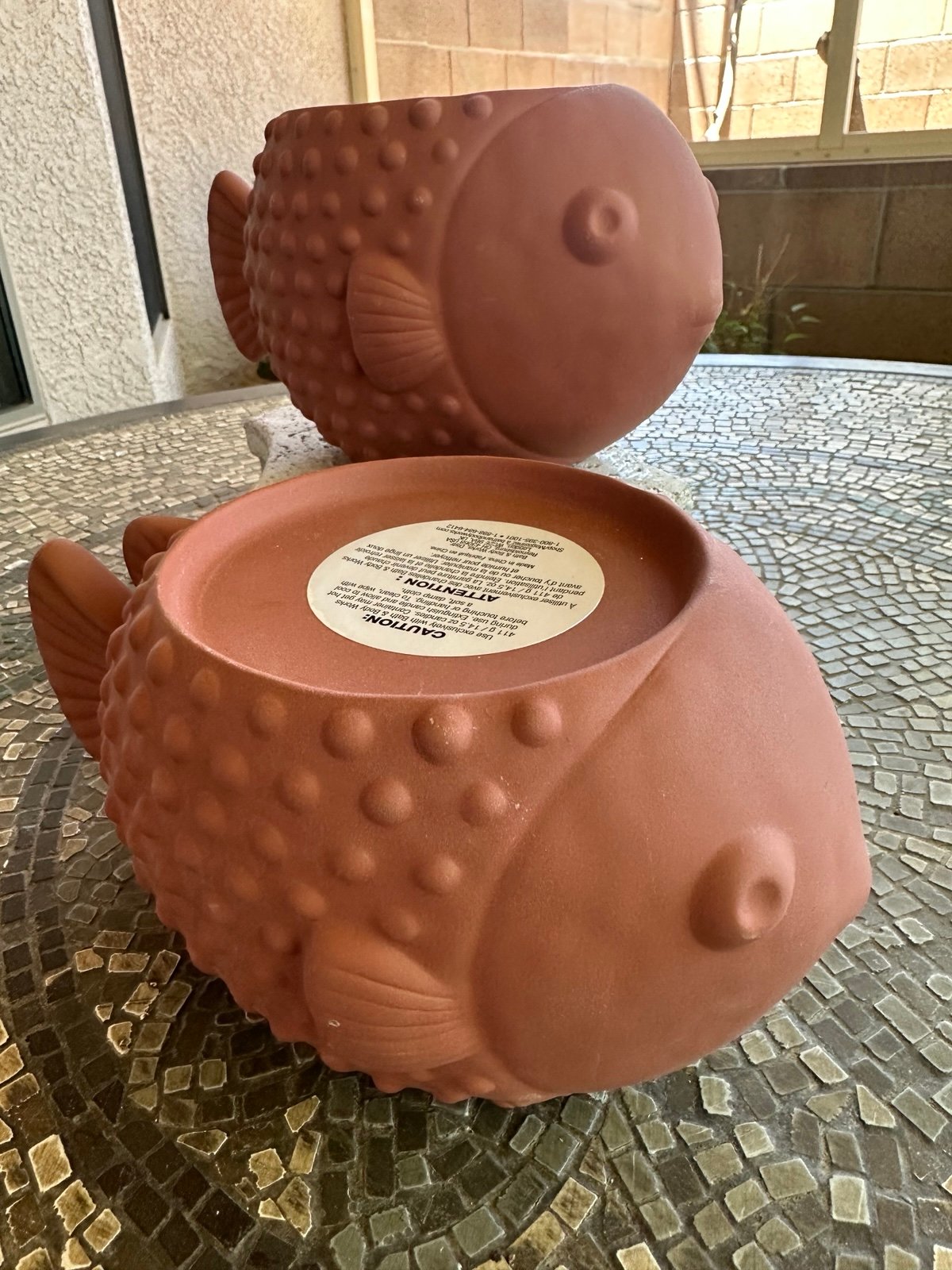 2 Bath & Body Works Puffer Fish Pedestal 3-wick Candle Holder - NEW & Limited