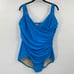 Miraclesuit Sanibel One Piece Swimsuit Slimming Faux Wrap Cerulean Blue Plus 22W
